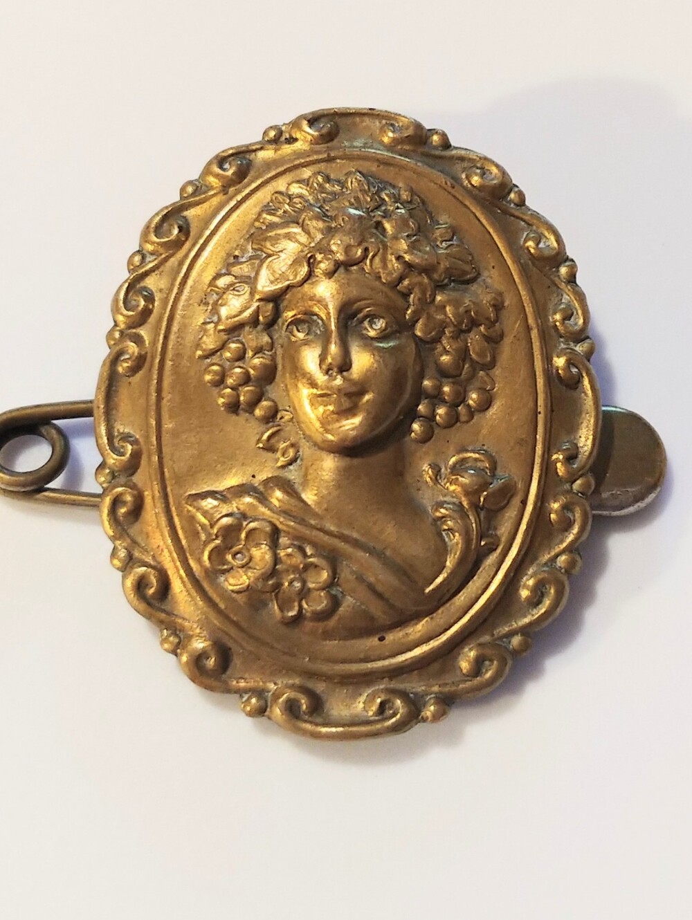 Antique Victorian Bacchus Large Money Clip Pin Brooch Vintage Estate Piece
